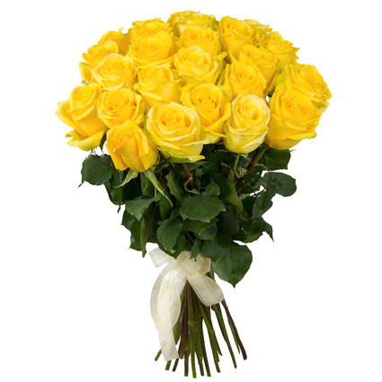 Dzeltenu rožu pušķis ziedu piegade